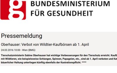 Bundesministerium für Gesundheit Pressemeldung