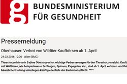 Bundesministerium für Gesundheit Pressemeldung