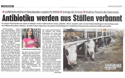 Kronen Zeitung - Antibiotika werden aus Ställen verbannt